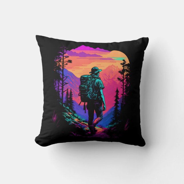 Hiking Throw Pillow (Front)