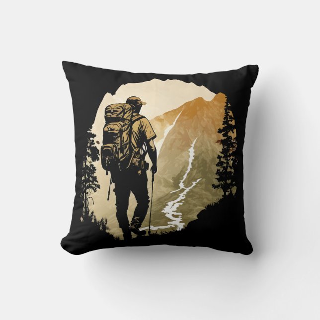 Hiking Throw Pillow (Front)