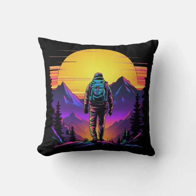 Hiking Throw Pillow (Front)