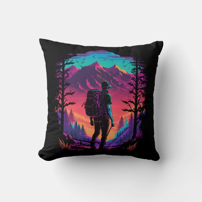 Hiking Throw Pillow (Front)