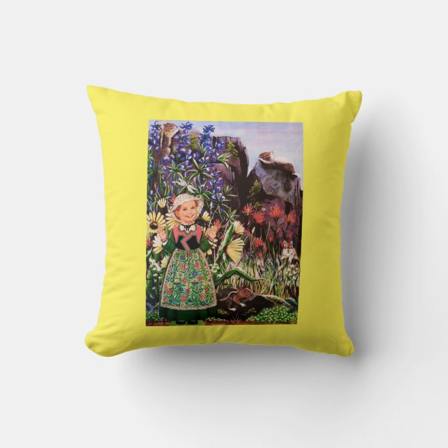 Hiking to Visit "Ms. Elizabeth" Pillow (Front)