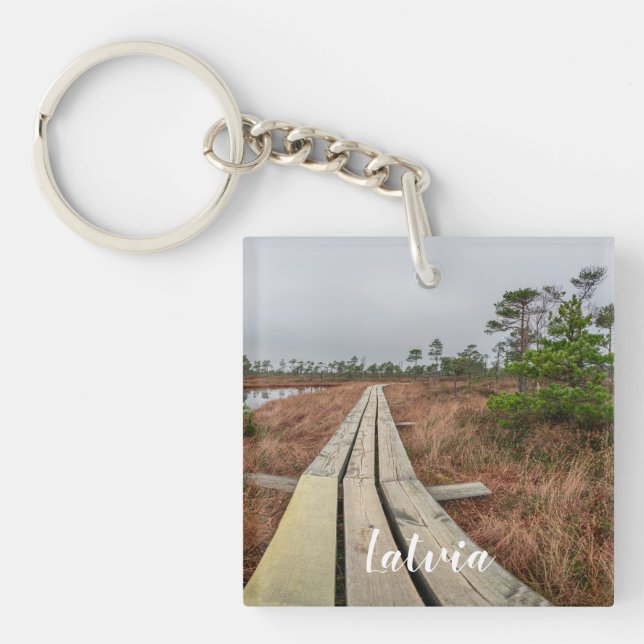 Hiking trail in swamp keychain (Front)