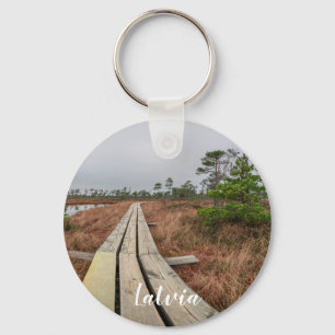 Hiking trail in swamp keychain