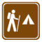 Hiking Trail with Camping Highway Sign