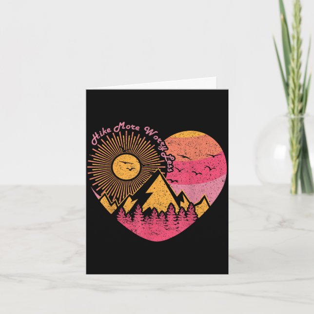 Hiking trekking hike more worry less  card (Front)