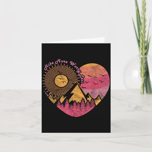Hiking trekking hike more worry less  card (Front)