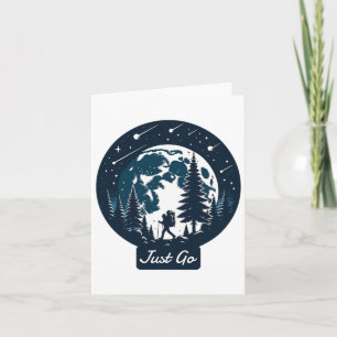 Hiking Under Moonlight Graphic Apparel Outdoor Adv Card