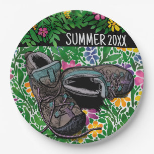 Hiking Vibes Summer Personalized Camping Picnic Paper Plate