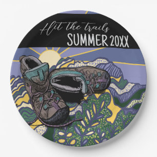 Hiking Vibes Summer Personalized Camping Picnic Paper Plate