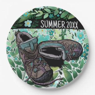 Hiking Vibes Summer Personalized Camping Picnic Paper Plate