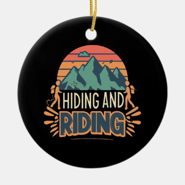 Hiking Where Journeys Become Adventures Ceramic Ornament (Front)