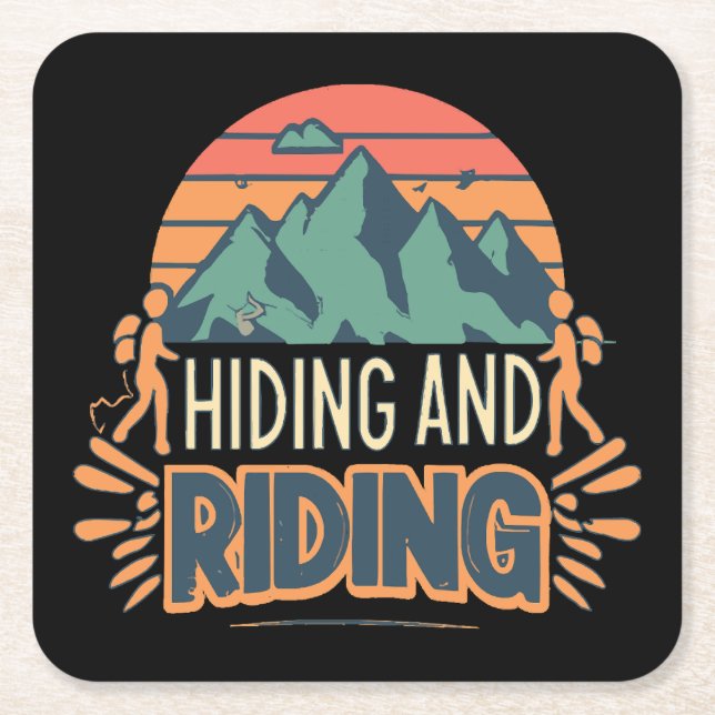 Hiking Where Journeys Become Adventures Square Paper Coaster (Front)