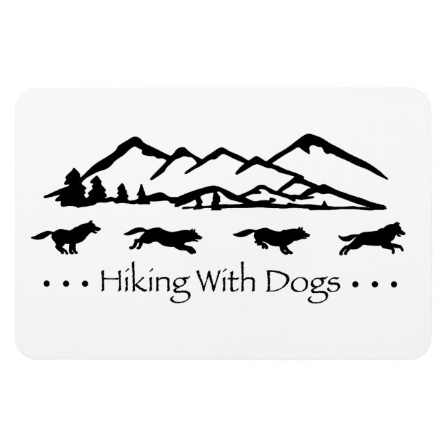 Hiking With Dogs Flex Magnet-Husky Magnet (Horizontal)