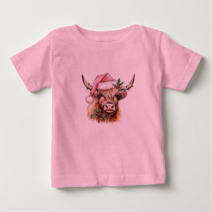 hilander cow christmas baby T-Shirt