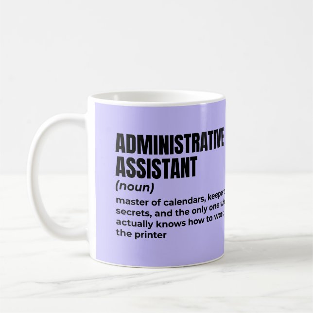 Hilarious Administrative Assistant Definition Coffee Mug (Left)