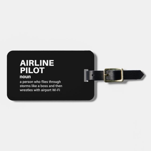 Hilarious Airline Pilot Definition Luggage Tag (Front Horizontal)