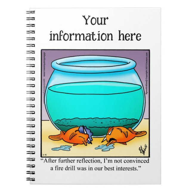 Hilarious Aquarium Humour Notebook (Front)