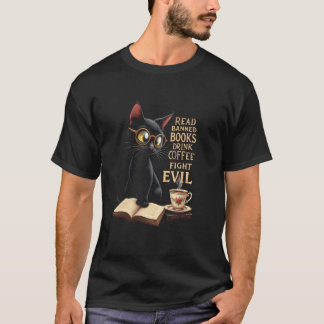 Hilarious Banned Books Cat T-Shirt