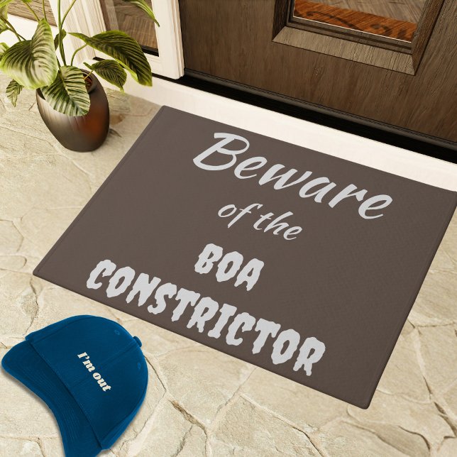 Hilarious Beware of the Boa Constrictor Warning Doormat (Creator Uploaded)