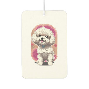 Hilarious Bichon Frise Breed Flowers Sticker Air Freshener
