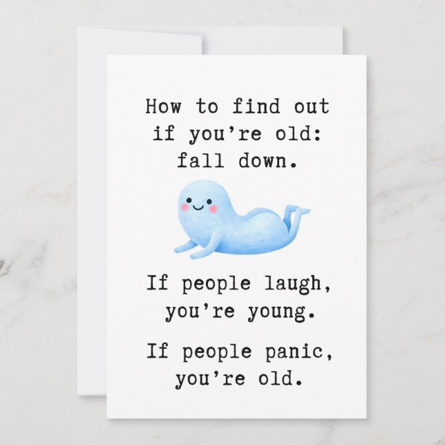Hilarious Birthday Card for Him, Fall Down Joke (Front)