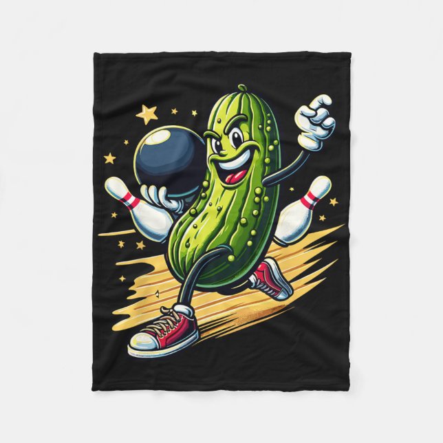 Hilarious Bowling Pickle  Fleece Blanket (Front)