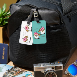 HILARIOUS CARTOON CONUT  LUGGAGE TAG