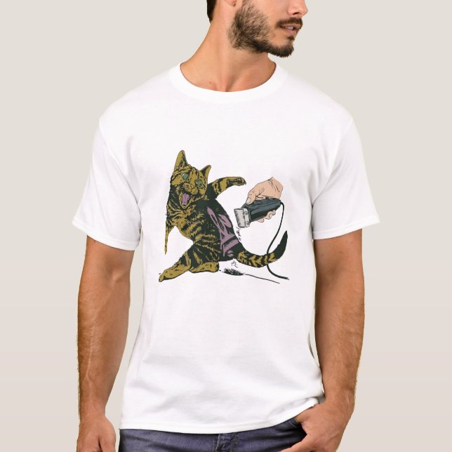 Hilarious Cat Grooming T-Shirt (Front)