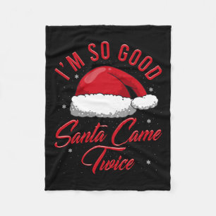Hilarious Christmas Holiday Naughty Nice Santa Adu Fleece Blanket