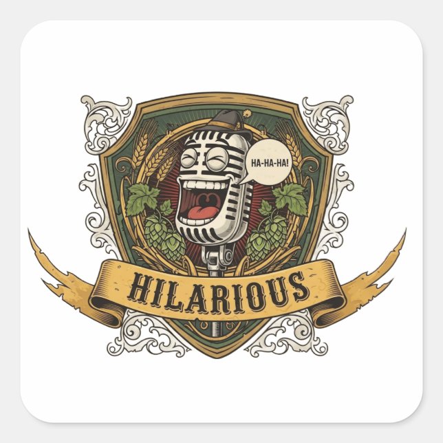 Hilarious Comedy T-Shirt Square Sticker (Front)