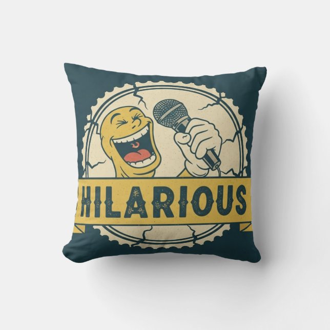 Hilarious Comedy Throw Pillow (Front)