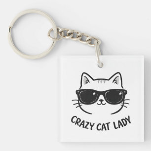 Hilarious "Crazy Cat Lady" Acrylic Keychain