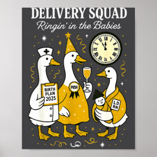 Hilarious Delivery OB GYN Year New Silly Goose Nur Poster