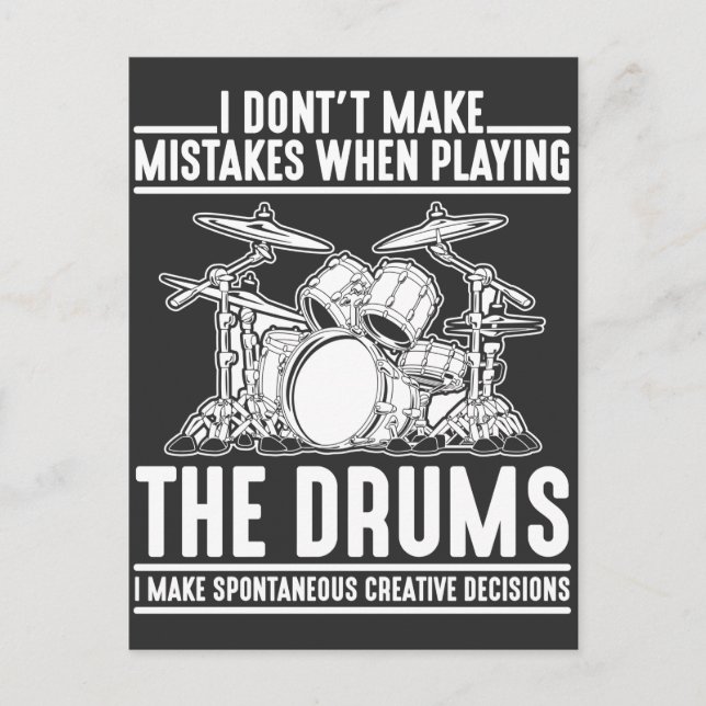Hilarious Drumming Musician Percussion Drum Player Postcard (Front)