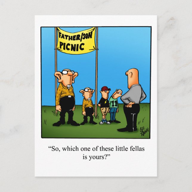 Hilarious Father/Son Humour Postcard (Front)