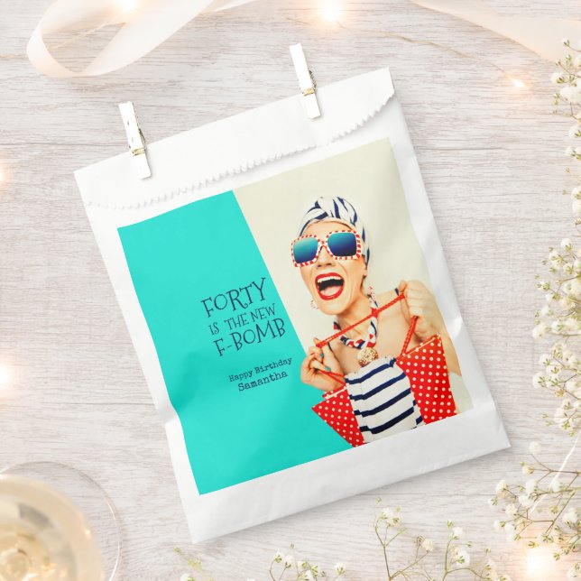 Hilarious Forty is the New F-Bomb Birthday for Her Favour Bag (Clipped)