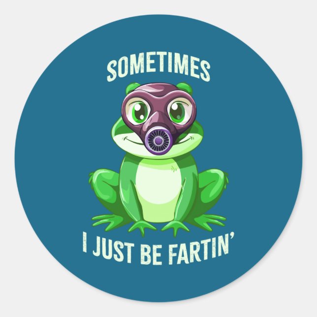 Hilarious Frog Fartin I Gas Just Sometimes Mask Classic Round Sticker (Front)