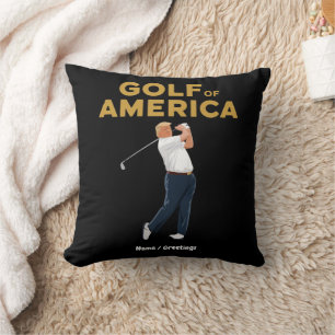 Hilarious Funny Golf of America Meme Trump Pun Throw Pillow