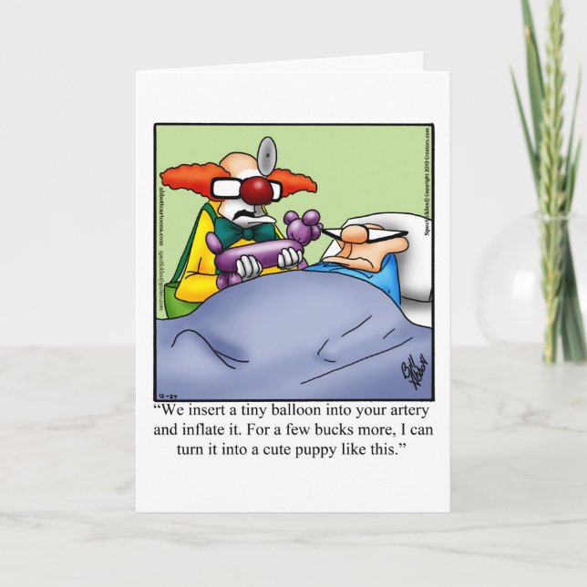 Hilarious Get Well Humour Greeting Card (Front)