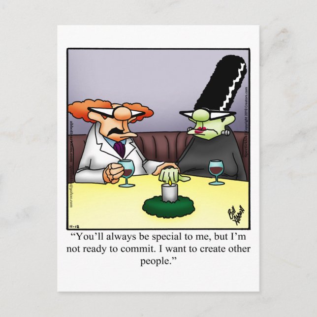 Hilarious Halloween Humour Post Card (Front)