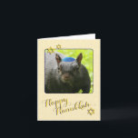 Hilarious Jewish Squirrel • Happy Hanukkah Holiday Card<br><div class="desc">The distant cousin of Santa Squirrel,  Hanukkah Squirrel,  says Happy Hanukkah and has a funny (customizable) message inside!  He wonders what you're looking at -- you've never seen a squirrel wearing a yarmulke before?!? (You don't get out much,  do you?)</div>