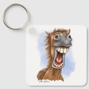 Hilarious Laughing Horse Cartoon Keychain
