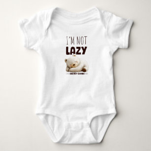 Hilarious Lazy Little Bear Message Baby Bodysuit