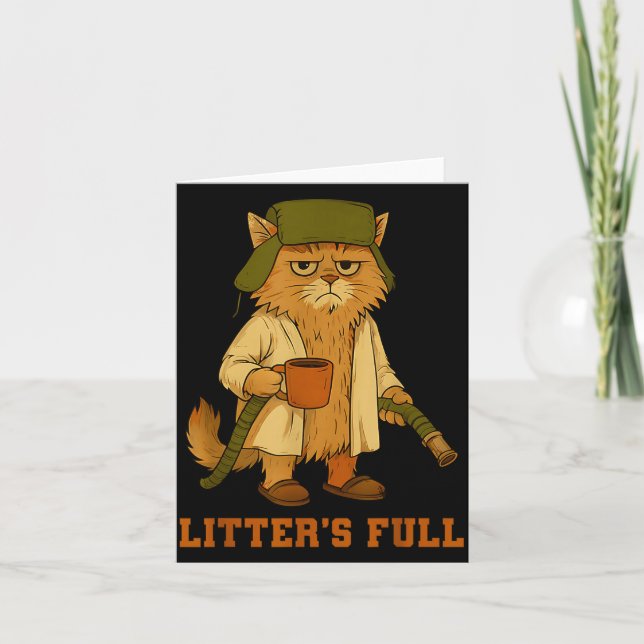 Hilarious Litter’s Full Funny Coffee Cat Lovers Ch Card (Front)