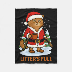 Hilarious Litter’s Full Funny Coffee Cat Lovers Ch Fleece Blanket