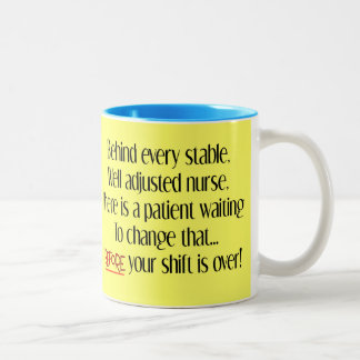 Hilarious Nurse Gifts "Behind Every Stable Nurse" Two-Tone Coffee Mug