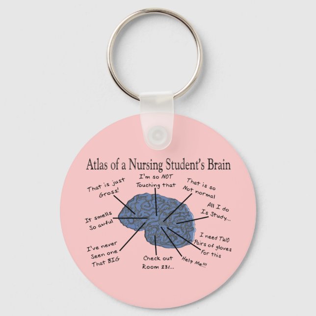 Hilarious Nursing Student "Brain" Gifts Keychain (Front)