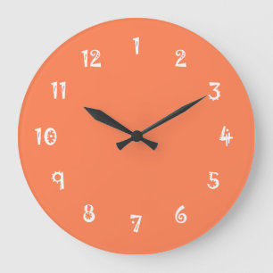Hilarious One Colour Coral Large Clock