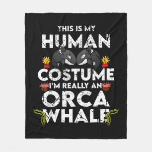 Hilarious Orca Halloween Costume Fleece Blanket