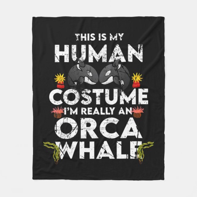 Hilarious Orca Halloween Costume  Fleece Blanket (Front)